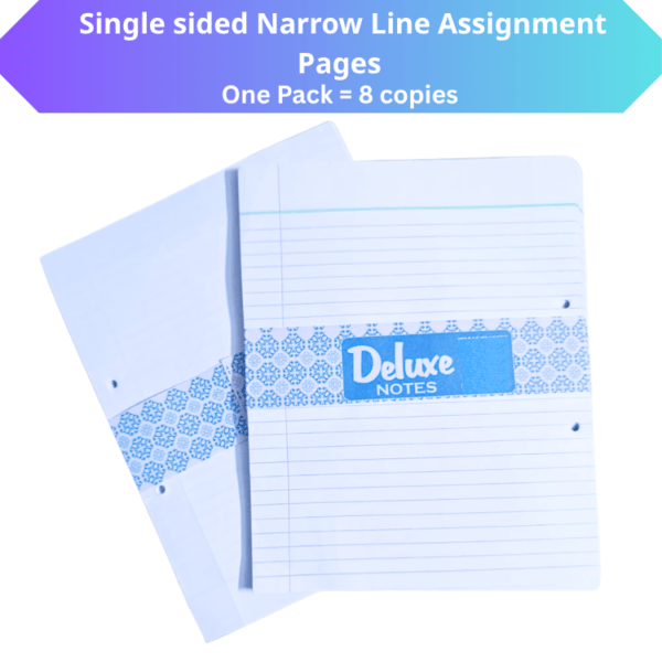 assignment pages pack of 8 copies narrow line single sided school sheets