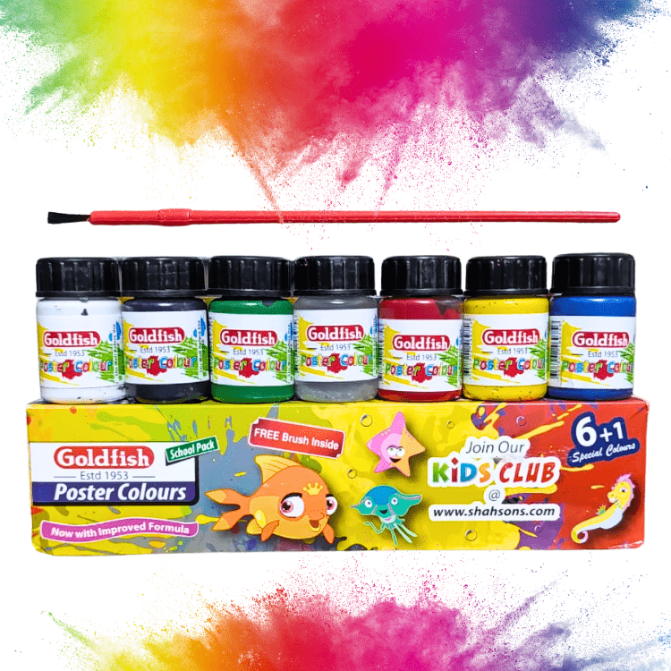 Goldfish 6+1 Poster Colors Set – Kids Vibrant Paints
