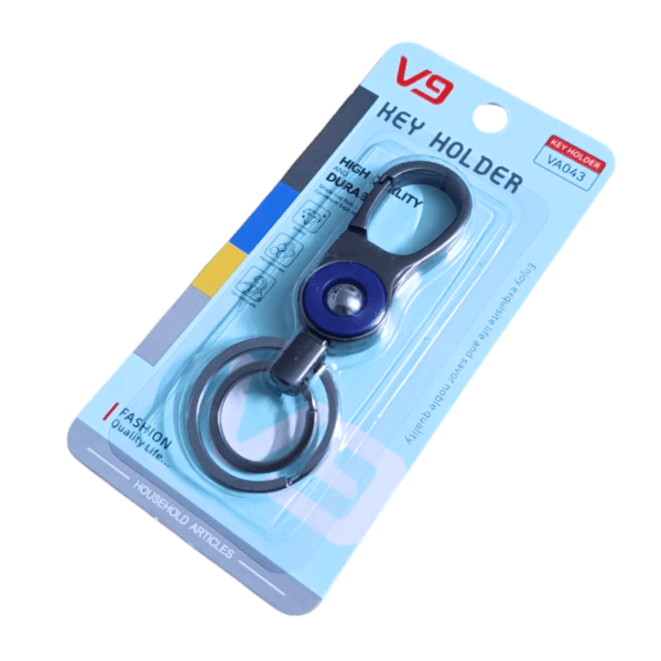 premium dual ring metal keychain with hook modern metal key ring