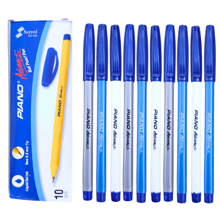 Piano Advance 0.8mm Liquid Gel Ink Pen Pack 10 – Smooth