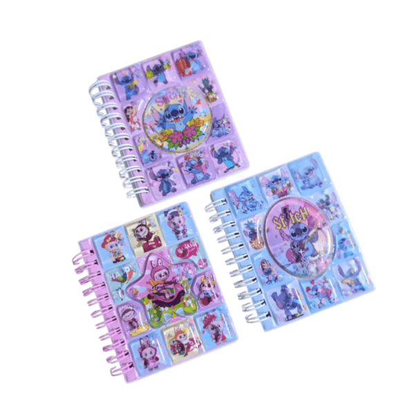 Mini Pocket Size Water Glitter Ring Diary Notebook