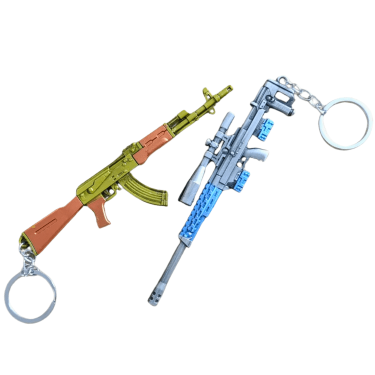 Premium PUBG Metal Gun Keychain Big Size