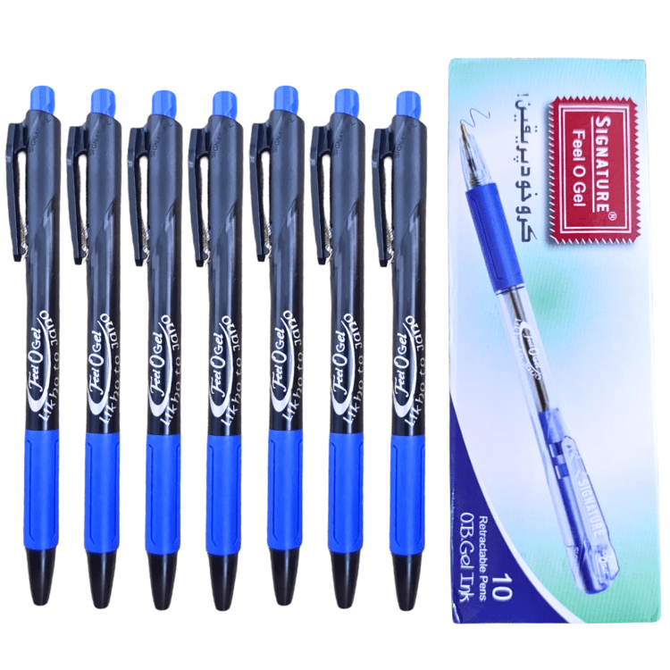 Signature Feel O Gel Pens Pack 10 Blue – Smooth Writing