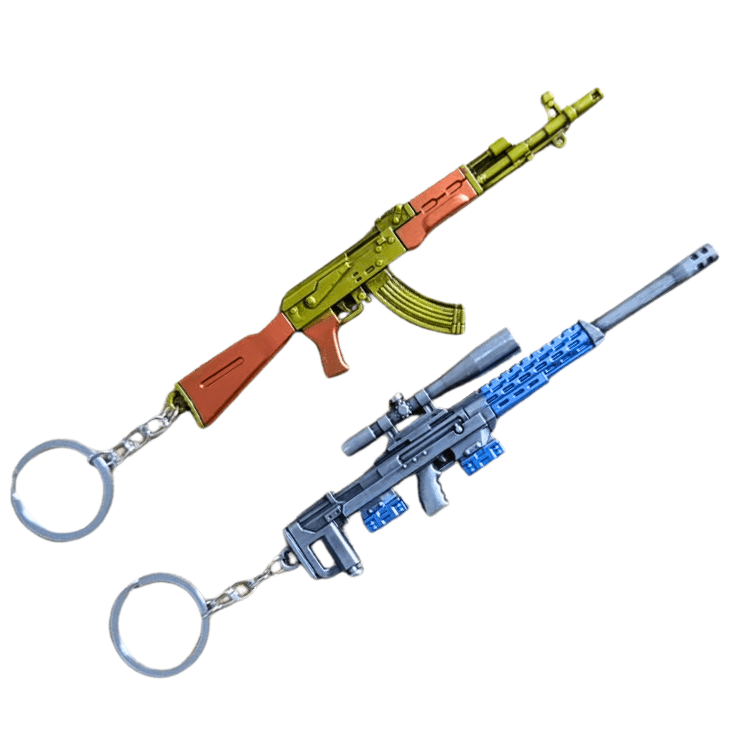 Premium PUBG Metal Gun Keychain Big Size