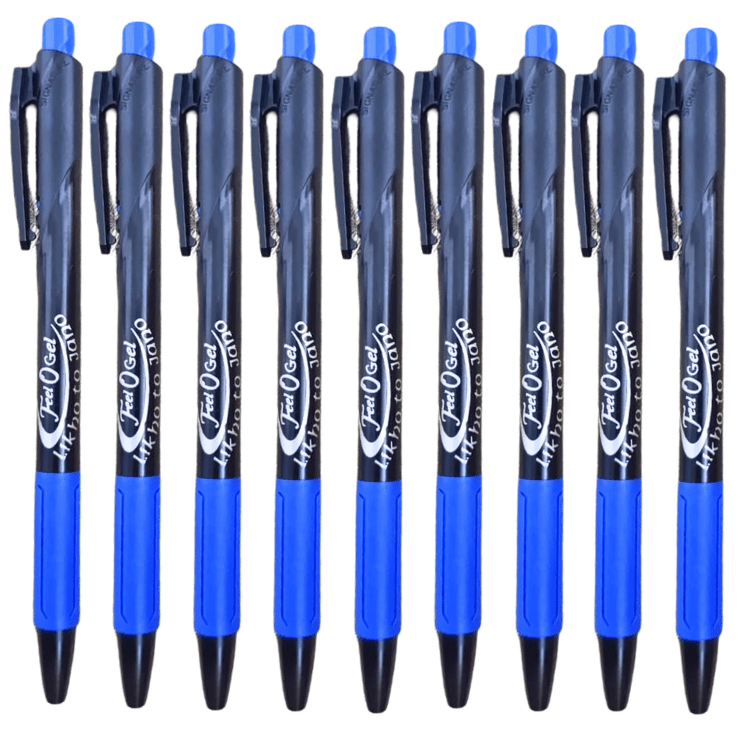 Signature Feel O Gel Pens Pack 10 Blue – Smooth Writing