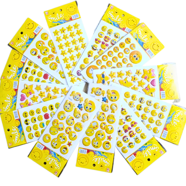 puffy smiley face stickers pack of 12 colorful 3d stickers for kids