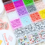DIY Bracelet Making Kit for Girls with Pearls Alphabet Beads & Charms - Image 2