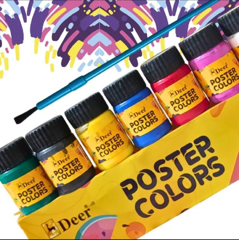 6+1 Poster Colors Set – Vibrant Water-Based Paints Kids
