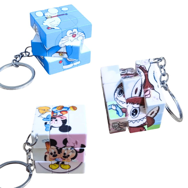 Mini 3x3 Cube Keychain Speed Cube Puzzle Toy