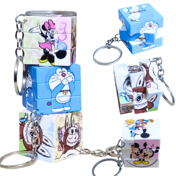 Mini 3x3 Cube Keychain Speed Cube Puzzle Toy