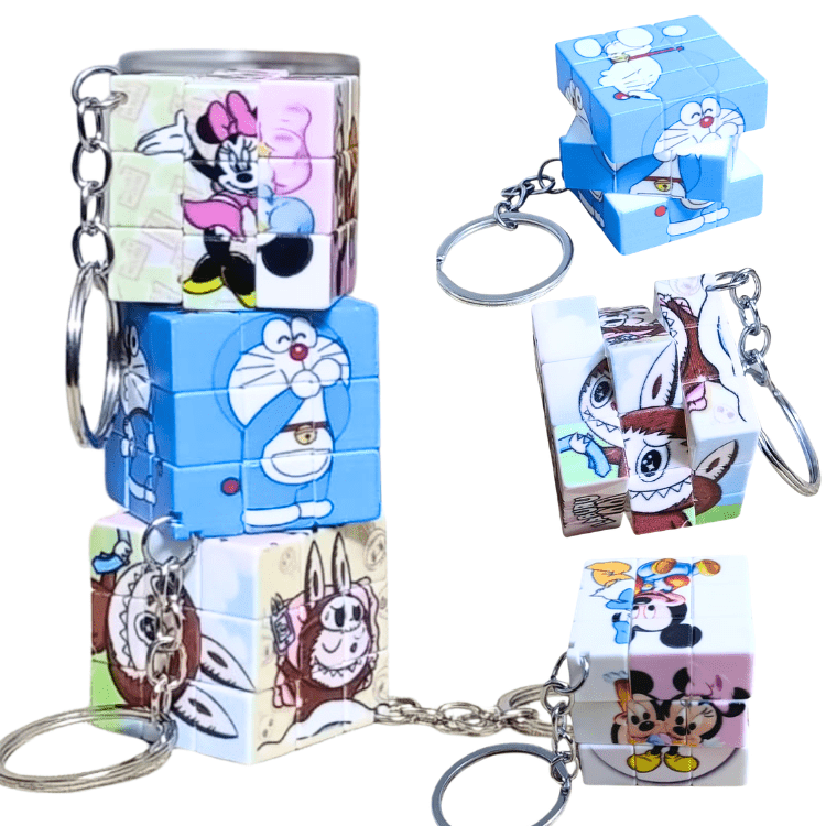 Mini 3x3 Cube Keychain Speed Cube Puzzle Toy