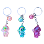Cute transparent astronaut acrylic keychains pack of 3 for handbags backpacks and car keys