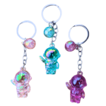 Cute transparent astronaut acrylic keychains pack of 3 for handbags backpacks and car keys