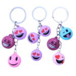 Funny emoji smiley faces keychains pack of 3 colorful key rings for girls and boys