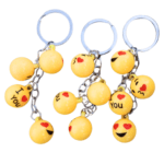 Funny emoji smiley faces keychains pack of 3 colorful key rings for girls and boys