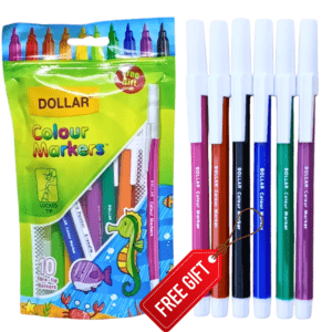 Colour markers pack of 10 with free gift inside for kids drawing coloring and school art