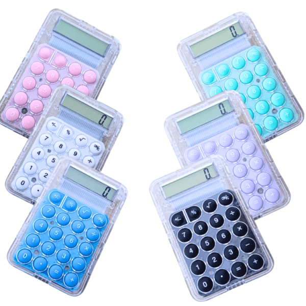 Mini Pocket Transparent Calculator – Kids School Math