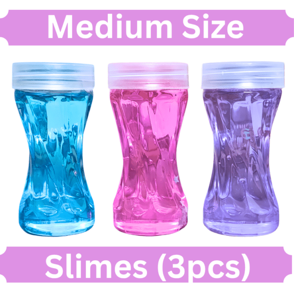 Pack of 3 medium crystal jelly magic slimes colorful stretchy slime toys for kids