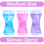 Pack of 3 medium crystal jelly magic slimes colorful stretchy slime toys for kids