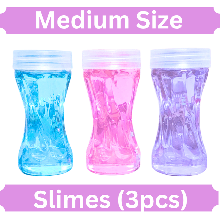 Pack of 3 medium crystal jelly magic slimes colorful stretchy slime toys for kids