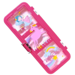 Premium Geometry Pencil Box with Metallic Lock & Removable Tray