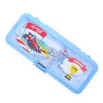 Premium Geometry Pencil Box with Metallic Lock & Removable Tray