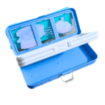 Premium Geometry Pencil Box with Metallic Lock & Removable Tray