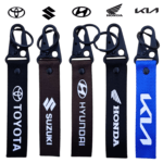 Different Car Logo Wrist Keychain Strap with Metal Ring