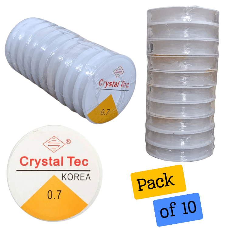 Crystal Tec 0.7mm Elastic Stretch String Cord Pack of 10