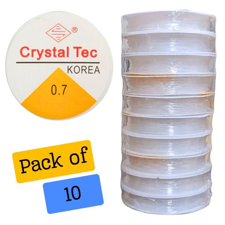 Crystal Tec 0.7mm Elastic Stretch String Cord Pack of 10