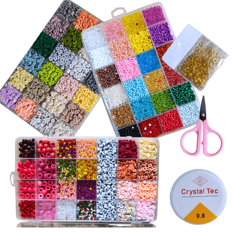 DIY Bracelet Making Kit for Girls with Pearls & Alphabet Beads
