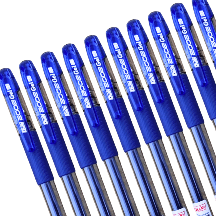 Dux DX-2002 G Stick gel pens 0.7mm blue ink pack of 10 smooth writing pens