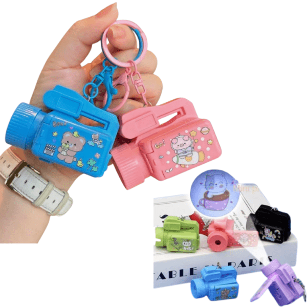 Cartoon Camera Projector Keychain Kids – Mini Toy