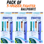 hauser-fighter-ballpoint-pens-0-7mm-smooth-writing-multicolor-pack-3-30pcs