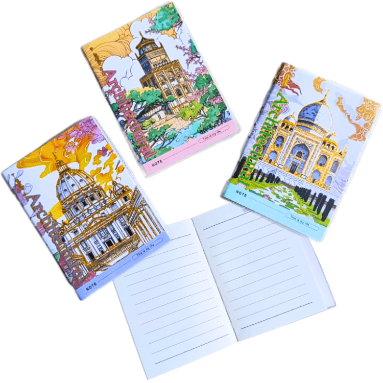 3-Piece Mini Pocket Architecture Diaries Compact Notebooks