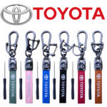 Premium Toyota Leather Keychain with Screwdriver
