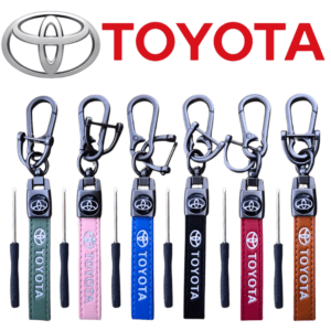 Premium Toyota Leather Keychain with Screwdriver