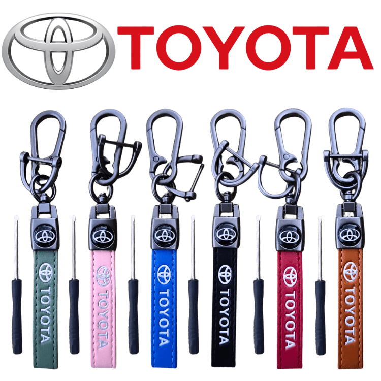 Premium Toyota Leather Keychain with Screwdriver