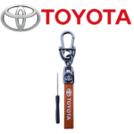 Premium Toyota Leather Keychain with Screwdriver