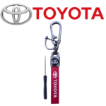 Premium Toyota Leather Keychain with Screwdriver