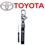 Premium Toyota Leather Keychain with Screwdriver