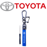 Premium Toyota Leather Keychain with Screwdriver
