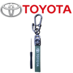 Premium Toyota Leather Keychain with Screwdriver