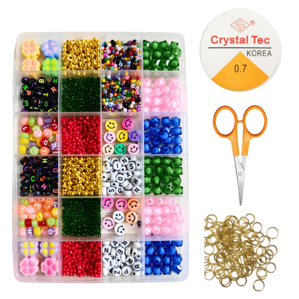 DIY Bracelet Making Kit for Girls with Pearls & Alphabet Beads