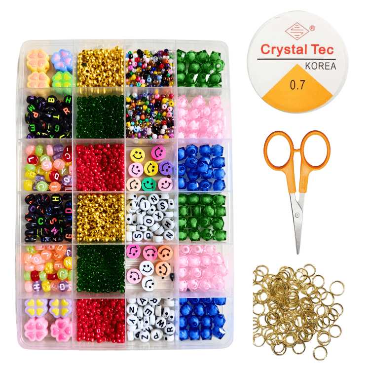 DIY Bracelet Making Kit for Girls with Pearls & Alphabet Beads