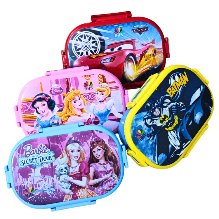 Cartoon Lunch Box Kids Leakproof Tiffin Spoon Fork