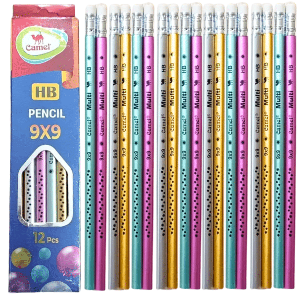 Camel 9x9 HB Lead Pencils Pack of 12 with Eraser
