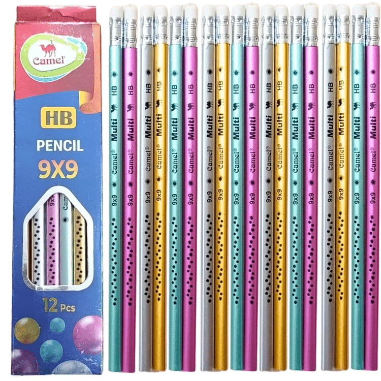 CAMEL Multi lead pencils Camel 9x9 HB Lead Pencils Pack of 12 with Eraser