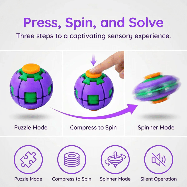 Fidget spinner rolling ball stress relief toy for kids random color