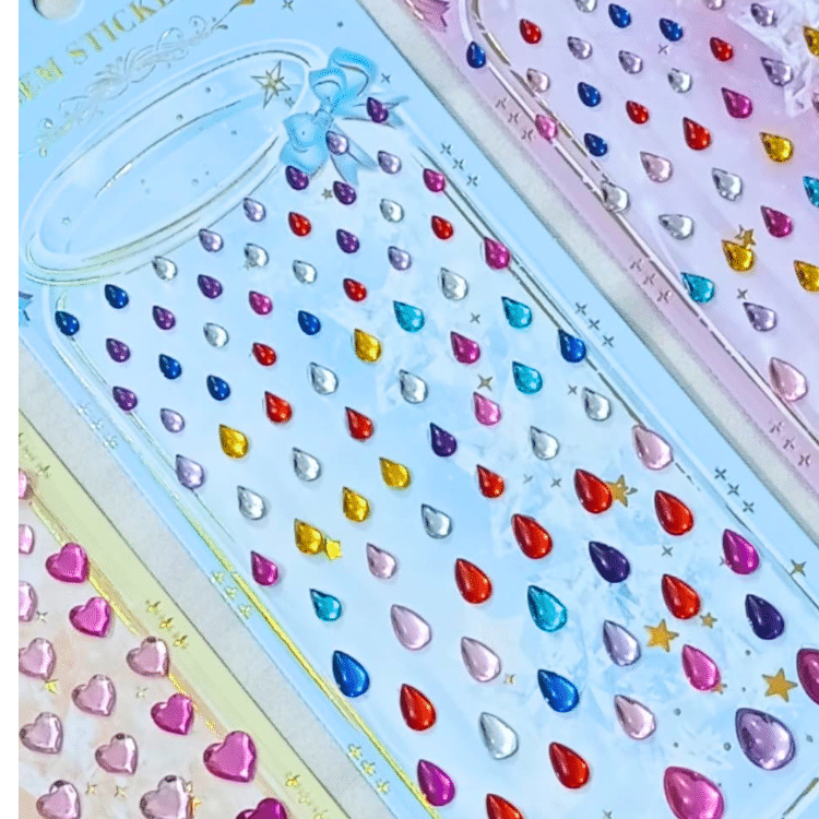 Crystal Gem Stickers Beads Pack of 3 for Kids